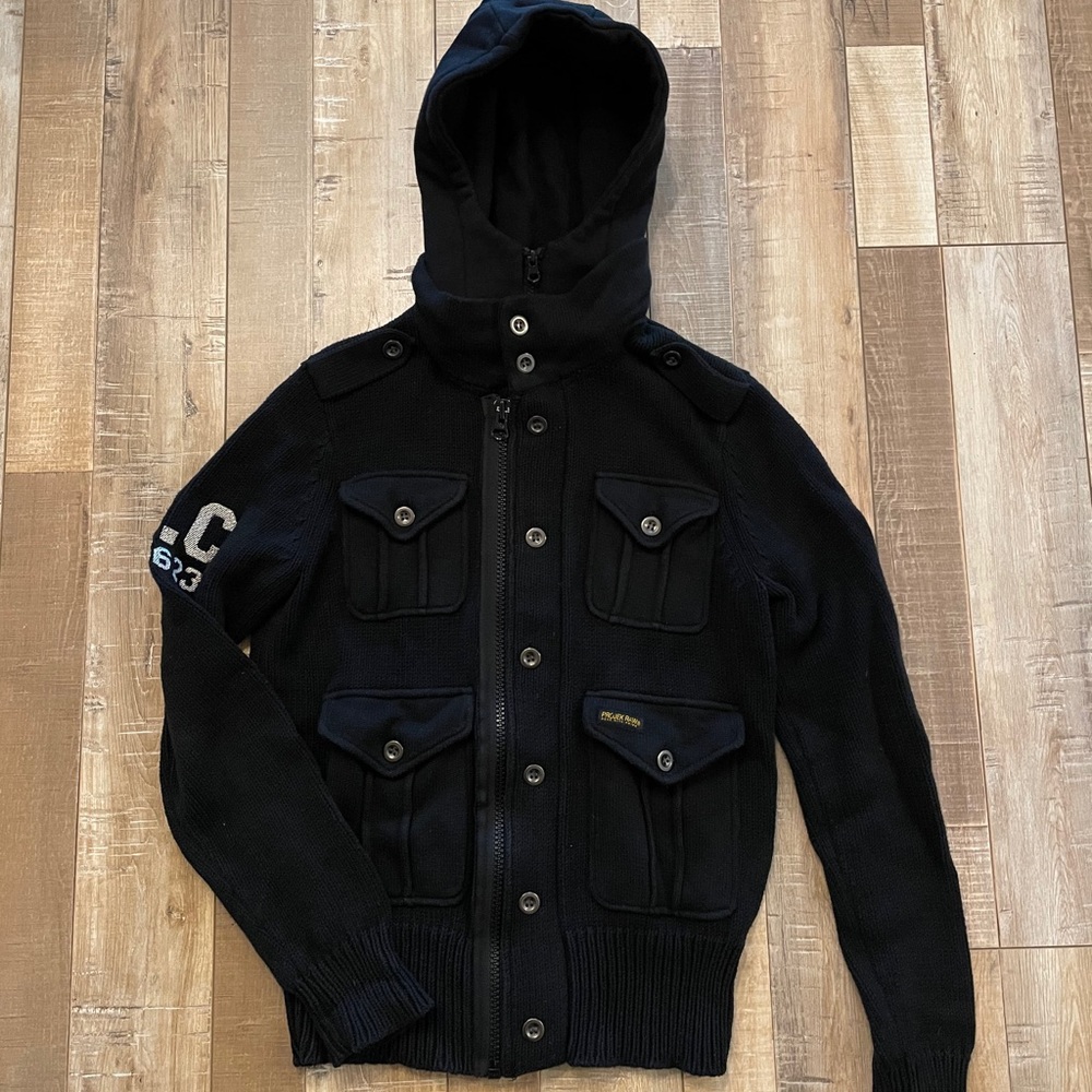 ProjekRaw cardigan jacket with detachable hood